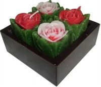 Base quadrada 10x5 cm com 4 tronco com velas